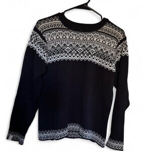 Susan Fosse Womens Black and White Patterned Sweater